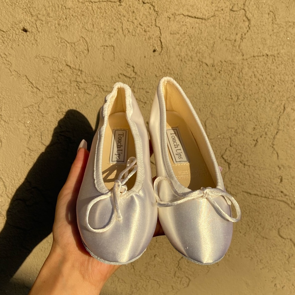 Kids white ballet flats by Touch Ups